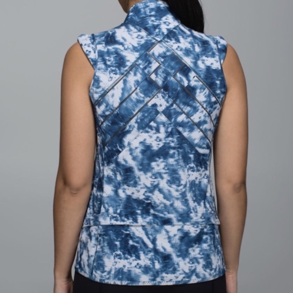 Lululemon Light Speed Vest Sz 8 blue/grey tie dye - Picture 2 of 8